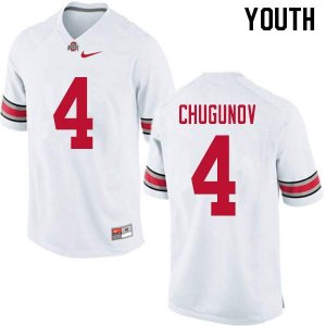 Youth Ohio State Buckeyes #4 Chris Chugunov White Nike NCAA College Football Jersey Official JPA2044QA
